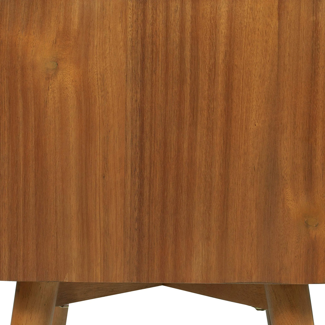 Poly &amp; BARK Dorsey Nightstand - Mid-Century Modern Nightstand – Solid Wood Bedside Table with 2 Drawers, Acorn Walnut Finish, 23.5" Tall 
