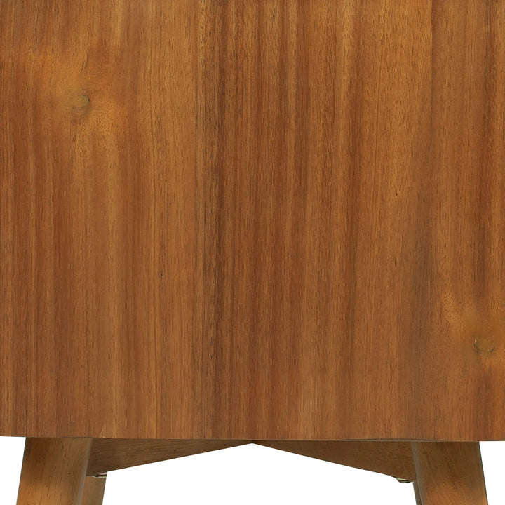 Poly &amp; BARK Dorsey Nightstand - Mid-Century Modern Nightstand – Solid Wood Bedside Table with 2 Drawers, Acorn Walnut Finish, 23.5" Tall 
