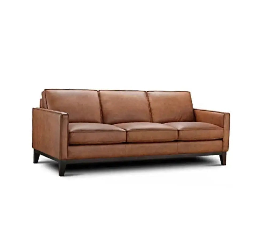 Pimlico Leather Sofa, 100% Top Grain Leather - Brown 