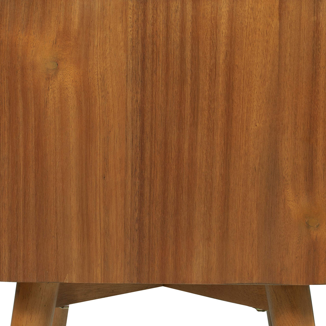 Poly &amp; BARK Dorsey Nightstand - Mid-Century Modern Nightstand – Solid Wood Bedside Table with 2 Drawers, Acorn Walnut Finish, 23.5" Tall 