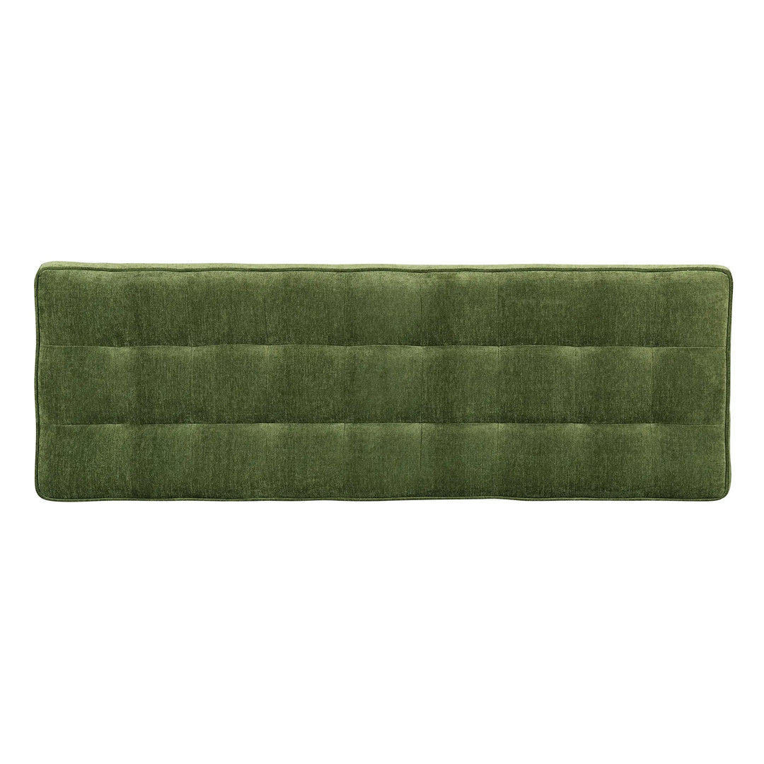 Poly &amp; BARK Luca Fabric Bench, Tufted Upholstered, Mid Century, Green