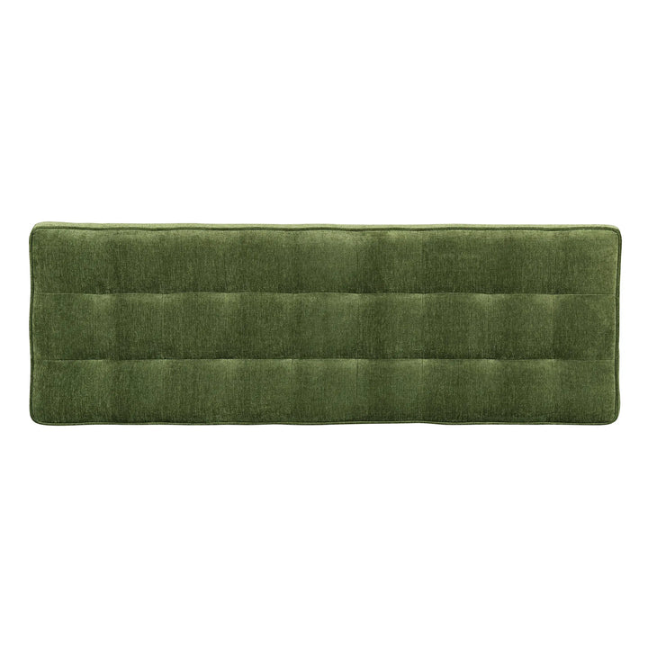 Poly &amp; BARK Luca Fabric Bench, Tufted Upholstered, Mid Century, Green