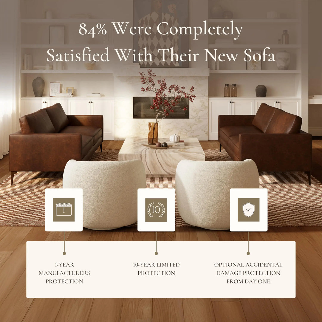 Poly &amp; Bark Mateo 82" Sofa, Chocolate Brown Full-Grain Pure-Aniline Italian Leather