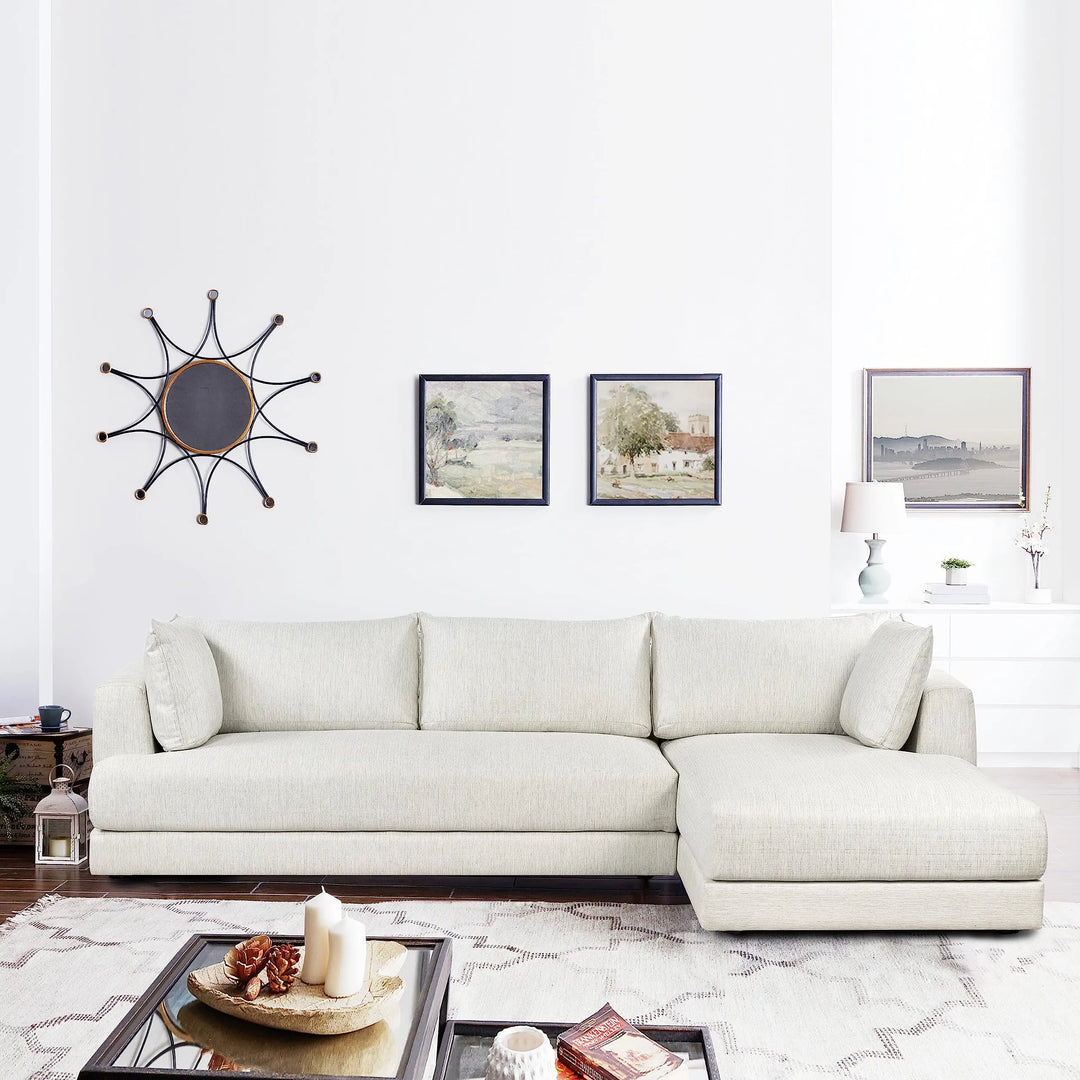 Poly and Bark Marcel Sectional, Right-Facing - Bright Ash