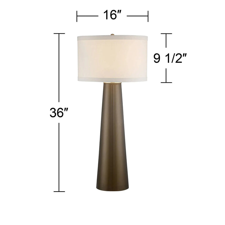 Possini Euro Design Karen 36 Inch Large Table Lamp, Dark Gold Glass, Modern