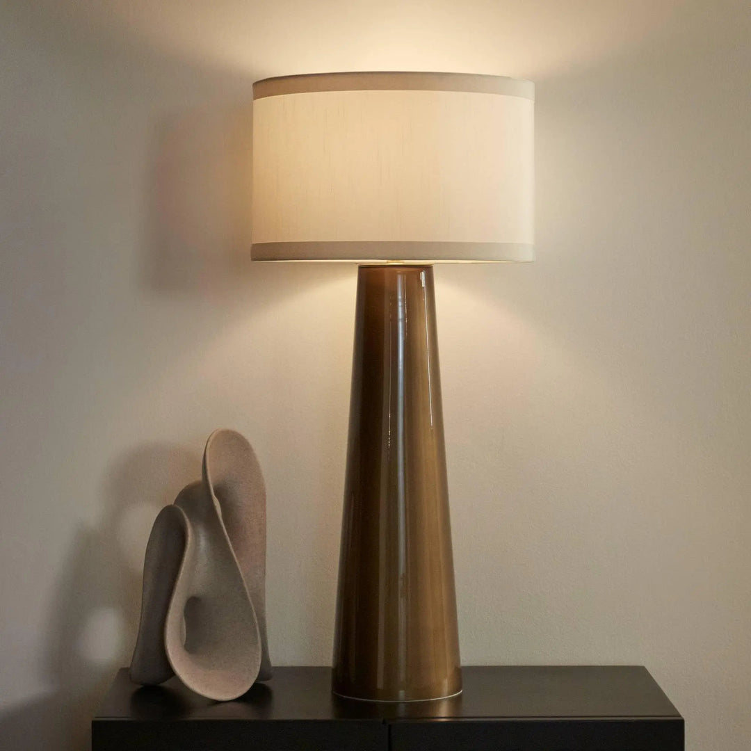 Possini Euro Design Karen 36 Inch Large Table Lamp, Dark Gold Glass, Modern
