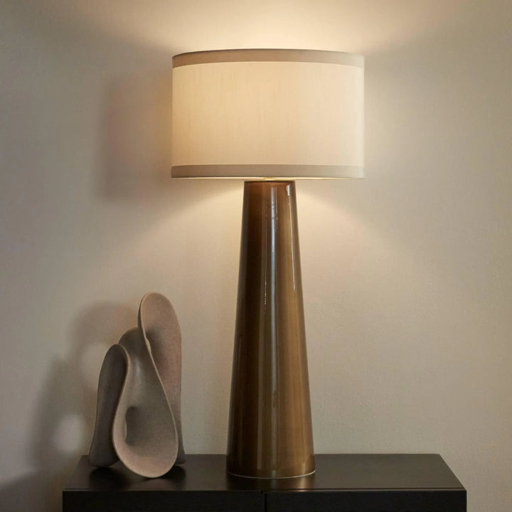 Possini Euro Design Karen 36 Inch Large Table Lamp, Dark Gold Glass, Modern