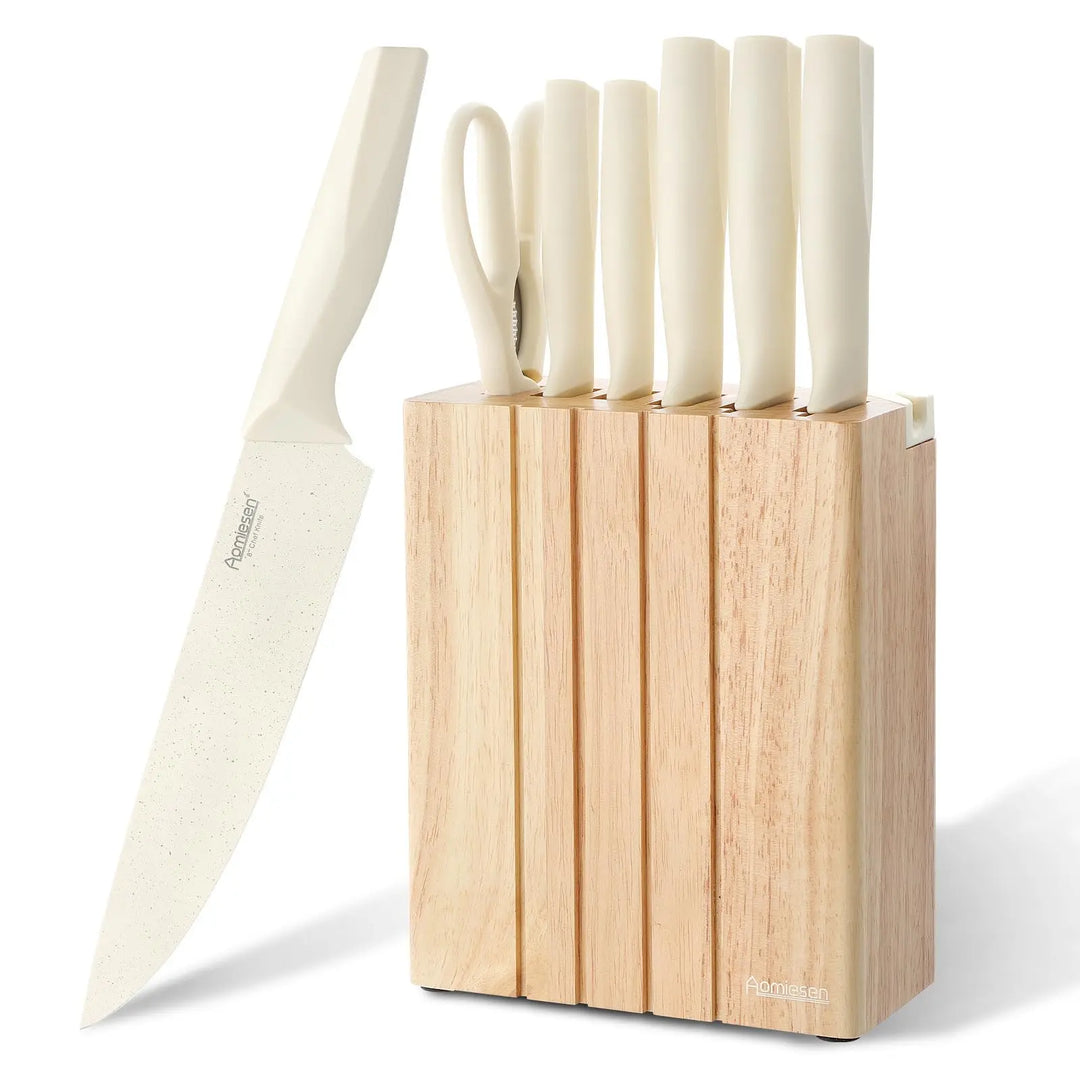 Premium Quality 8-Piece Knife Set with Block, Lightweight and Strong, Ergonomic Handles