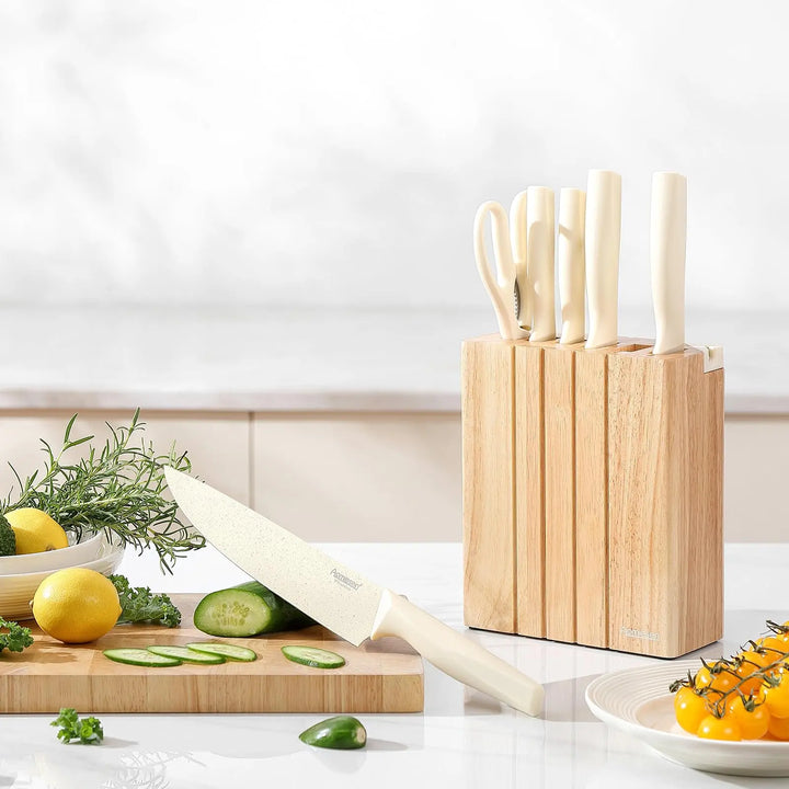 Premium Quality 8-Piece Knife Set with Block, Lightweight and Strong, Ergonomic Handles