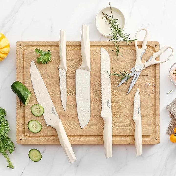 Premium Quality 8-Piece Knife Set with Block, Lightweight and Strong, Ergonomic Handles