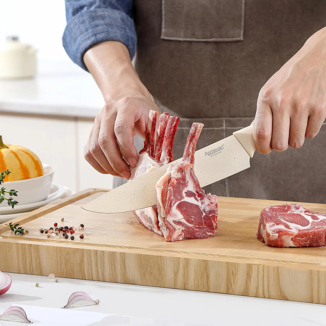 Premium Quality 8-Piece Knife Set with Block, Lightweight and Strong, Ergonomic Handles