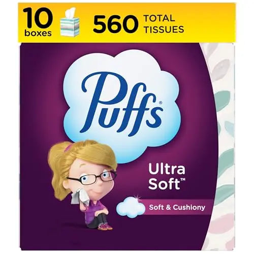 Puffs Ultra Soft Non-Lotion Tissues, 10 Cubes, 56 Tissues Per Box 
