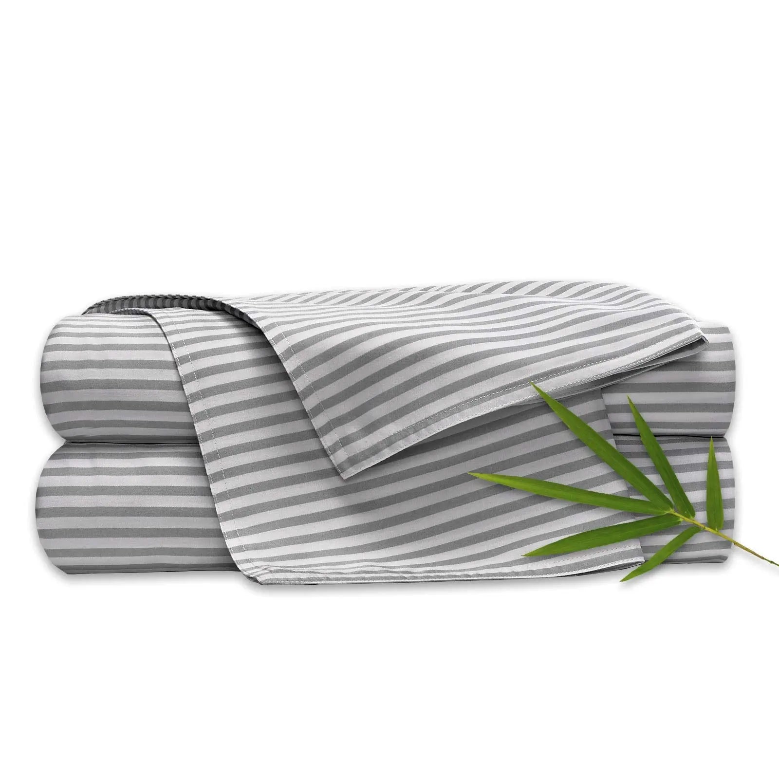 Queen Sheets by Pure Bamboo, Genuine 100% Organic Viscose Derived from Bamboo Bed Sheet Set, Luxuriously Soft & Cooling, Double Stitching, Lifetime Quality Promise (Queen, Stripes) 