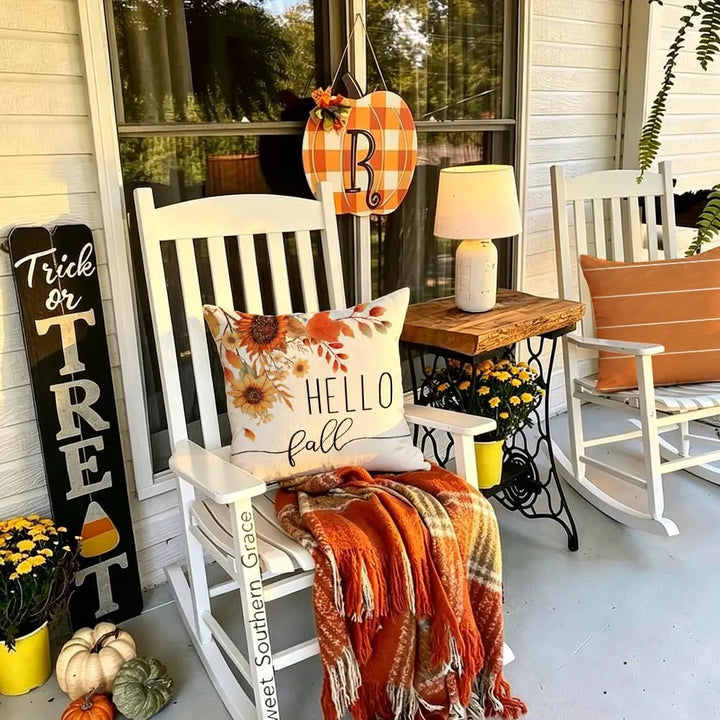 RABUSOFA Fall Pillow Covers 18x18 Inch Set of 4 Fall Decorations for Home