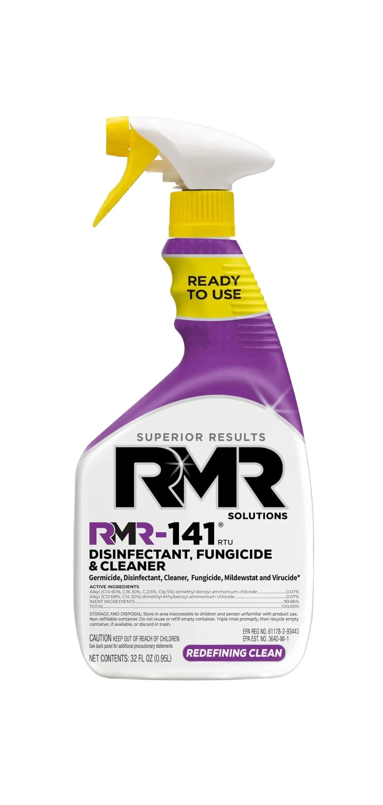 RMR-141 EPA registered mold killer spray bottle for effective disinfecting and odor elimination, ready to use.