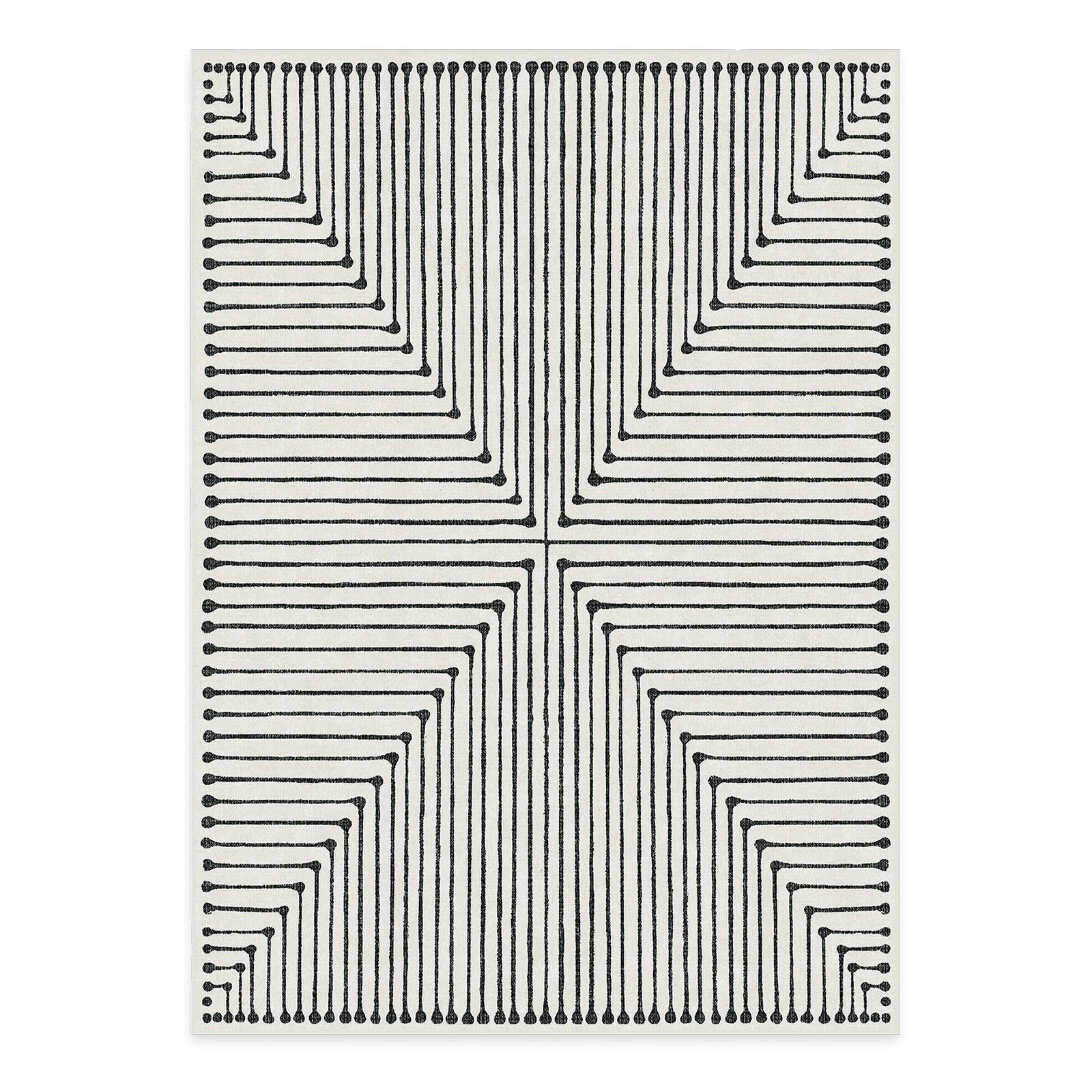 RUGGABLE Jonathan Adler Washable Rug - Inkdrop Black/Ivory 