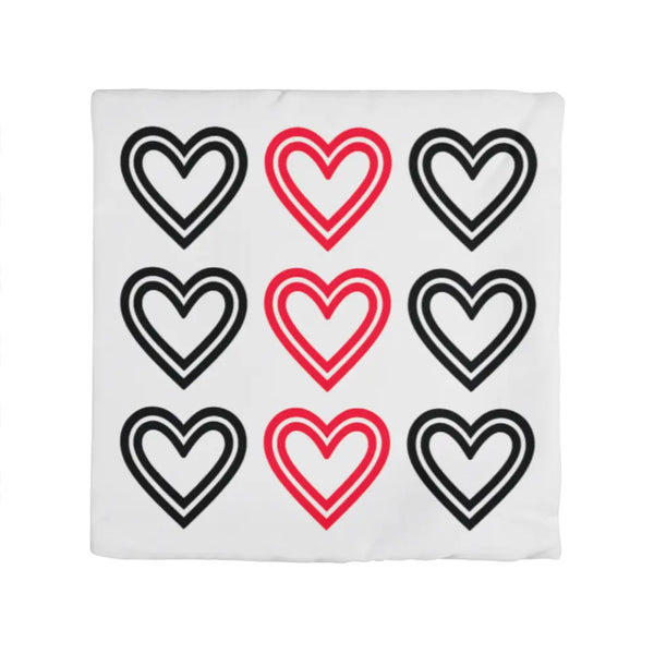 Red and Black Hearts Throw Pillow Cover, Home Decor Accent