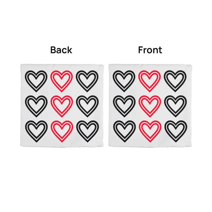 Red and Black Hearts Throw Pillow Cover, Home Decor Accent 