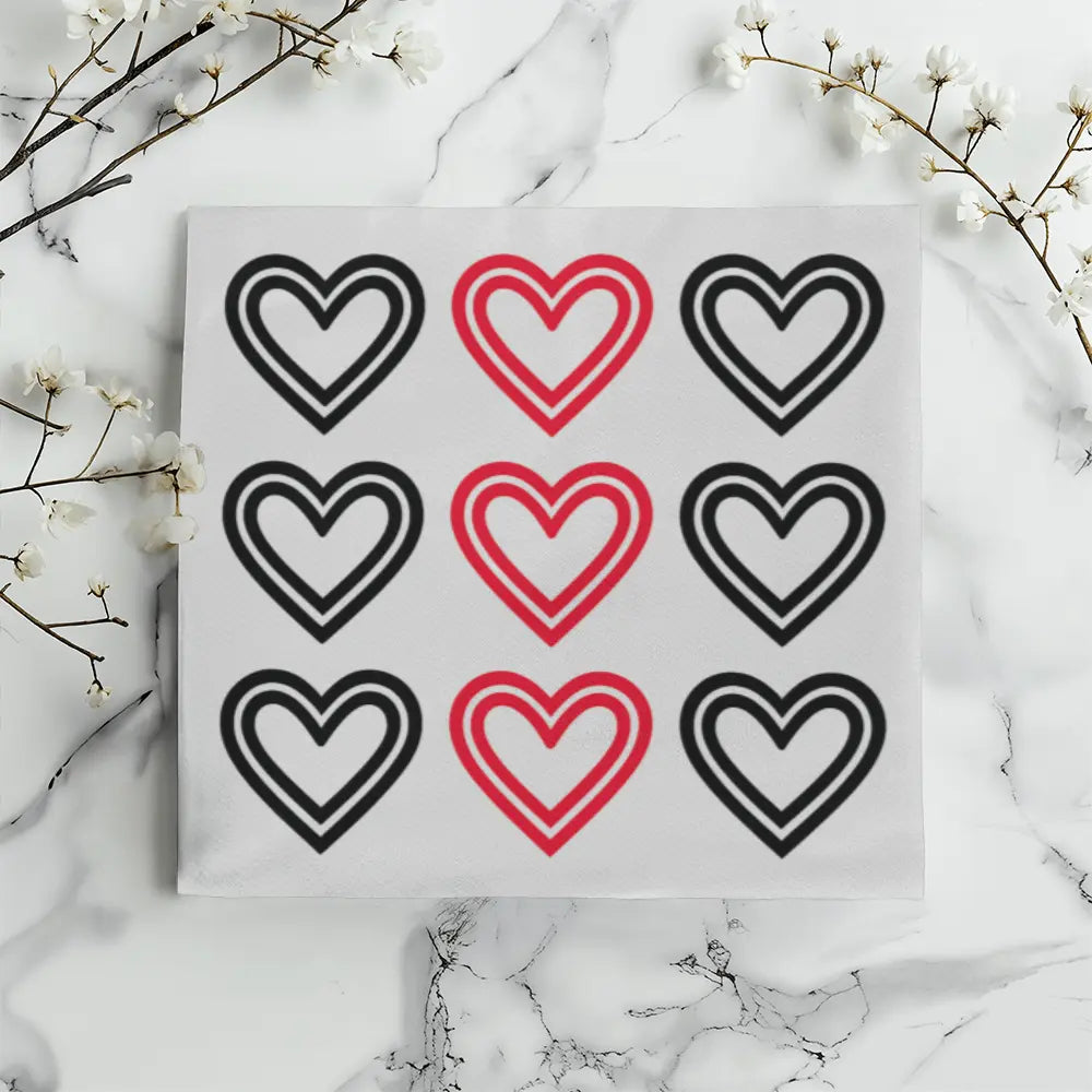 Red and Black Hearts Throw Pillow Cover, Home Decor Accent 