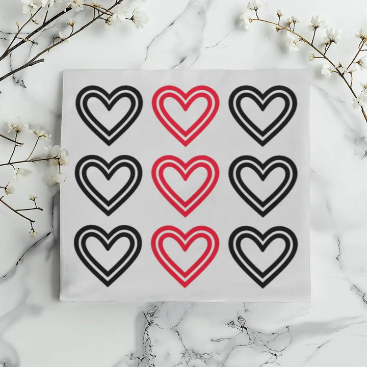 Red and Black Hearts Throw Pillow Cover, Home Decor Accent 