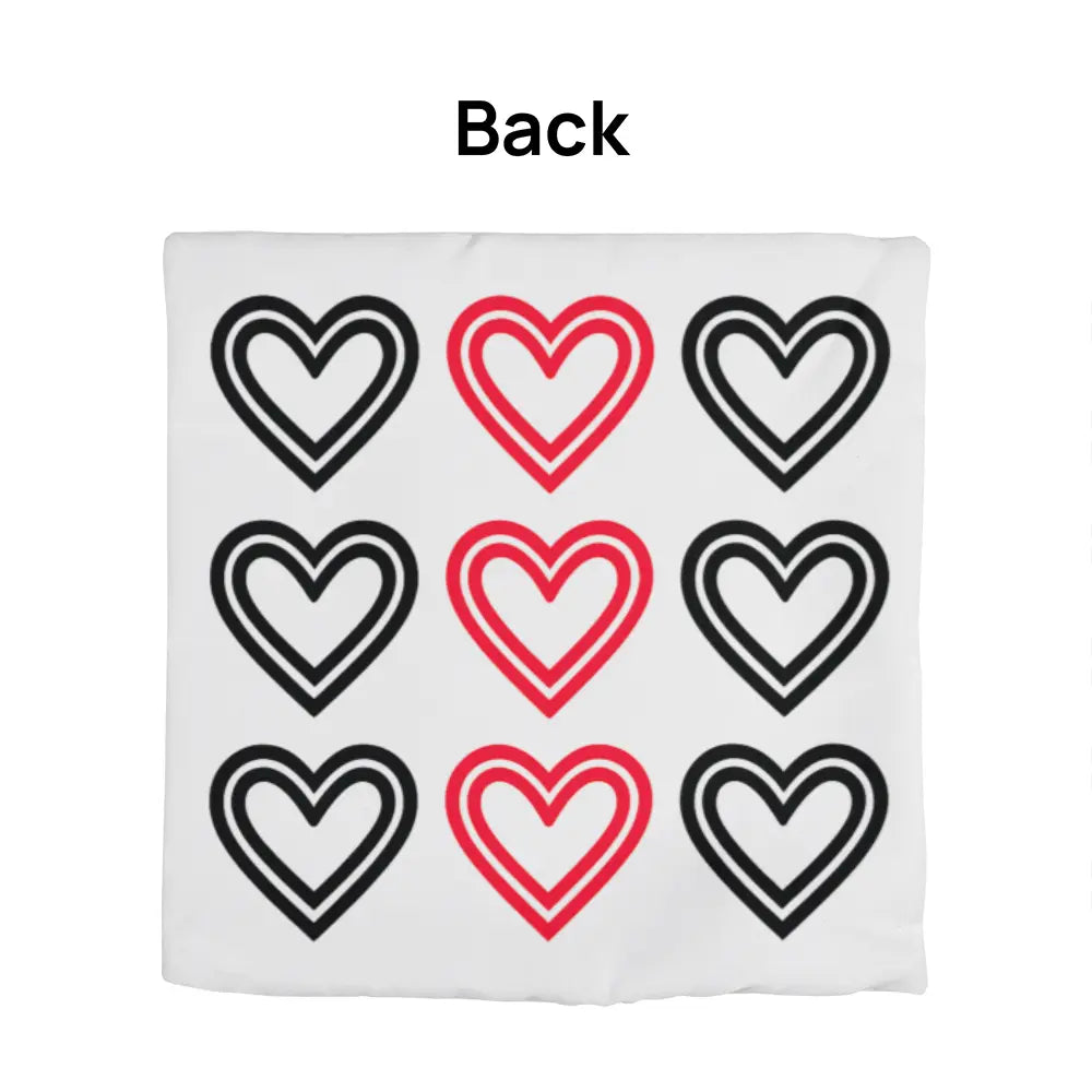 Red and Black Hearts Throw Pillow Cover, Home Decor Accent 