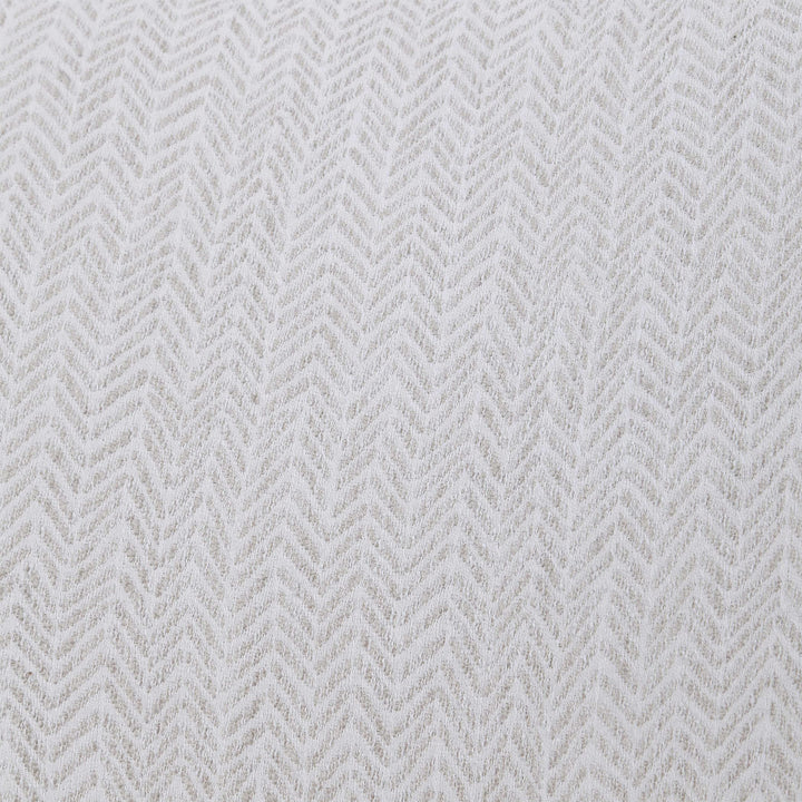 Retro Scandinavian Style Accent Arm Chair, Exposed Wood Frame, Light Chevron
