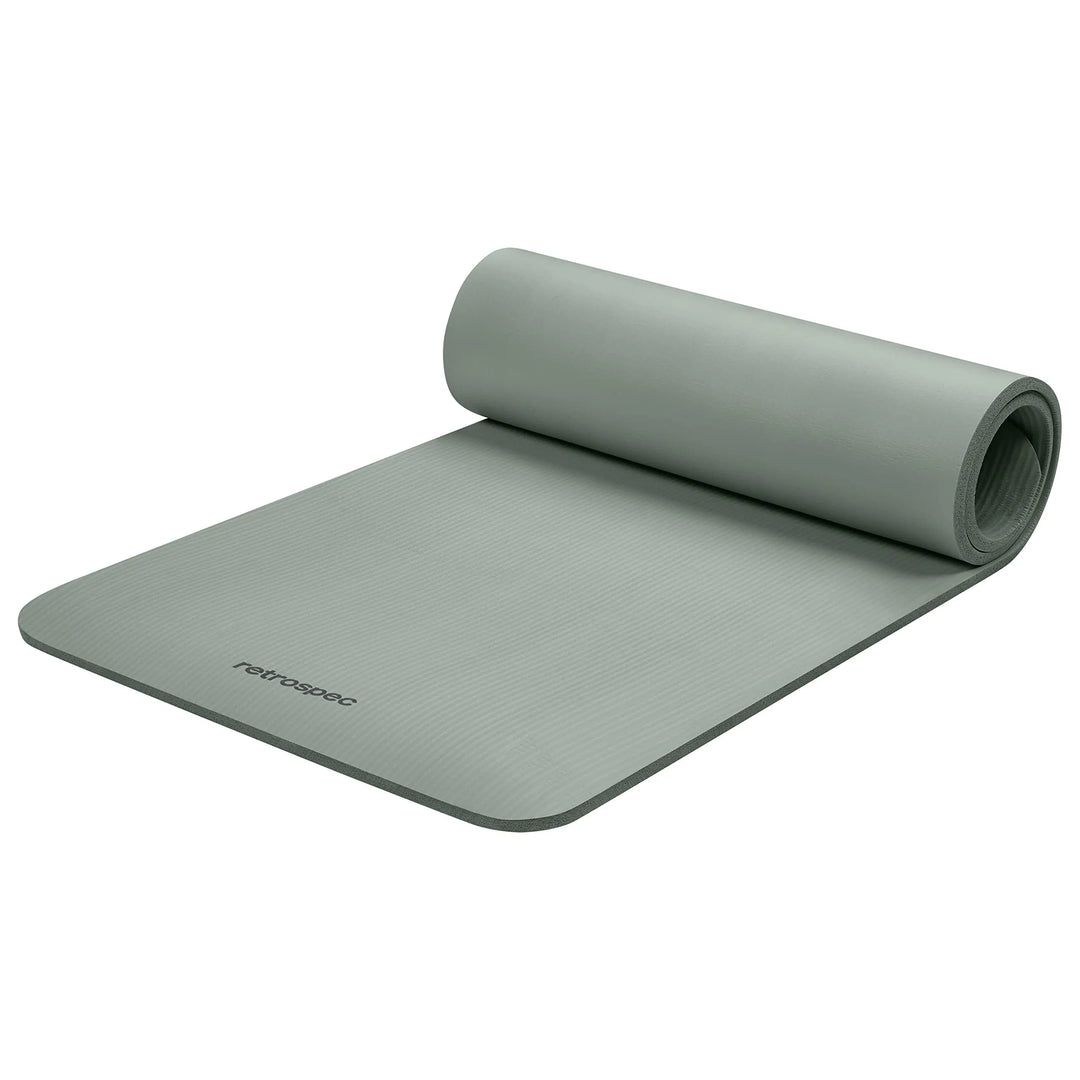 Retrospec Solana Yoga Mat 1/2" Thick w/Nylon Strap - Sage