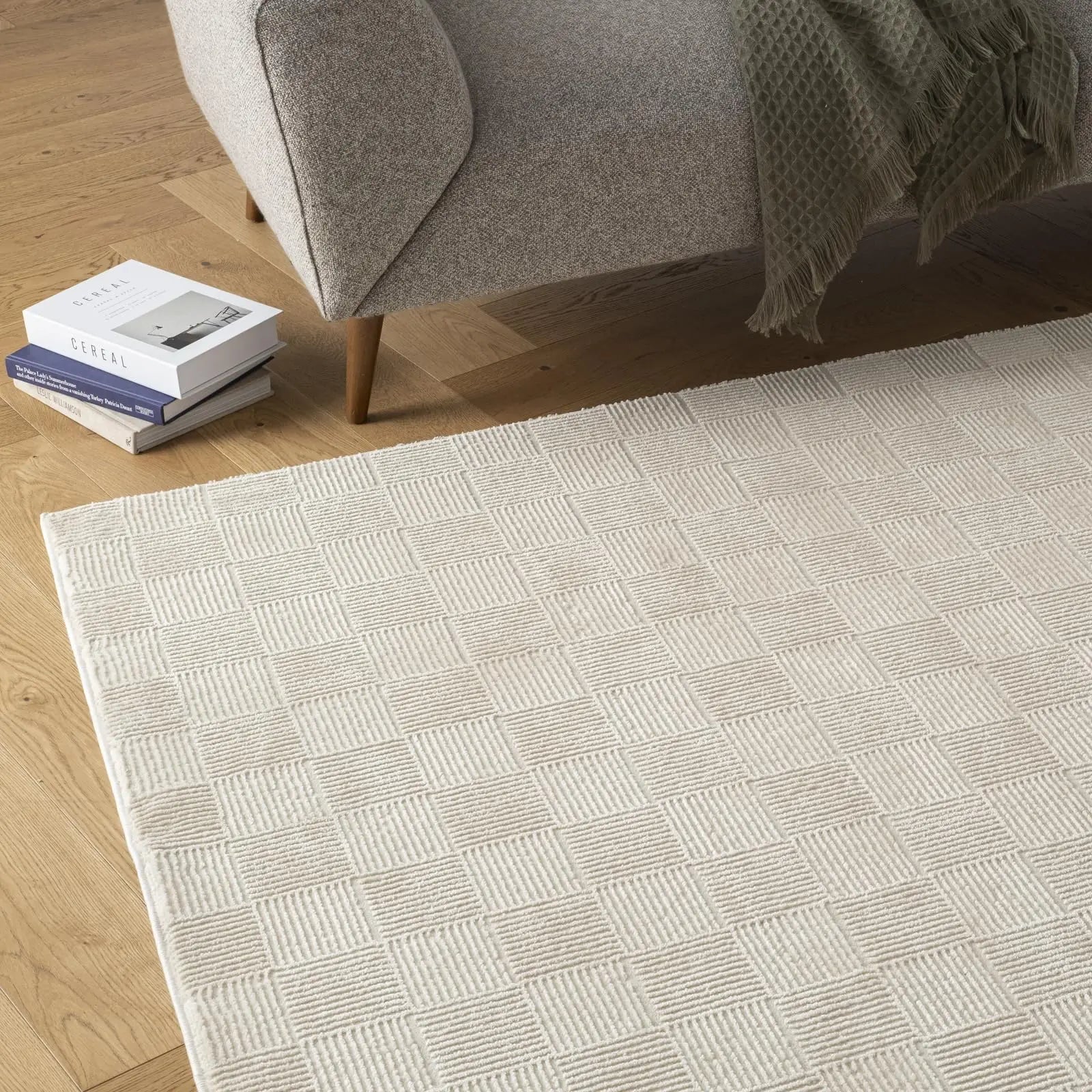 Revival Rugs Willow Washable Rug, Medium Pile - Beige/Cream 