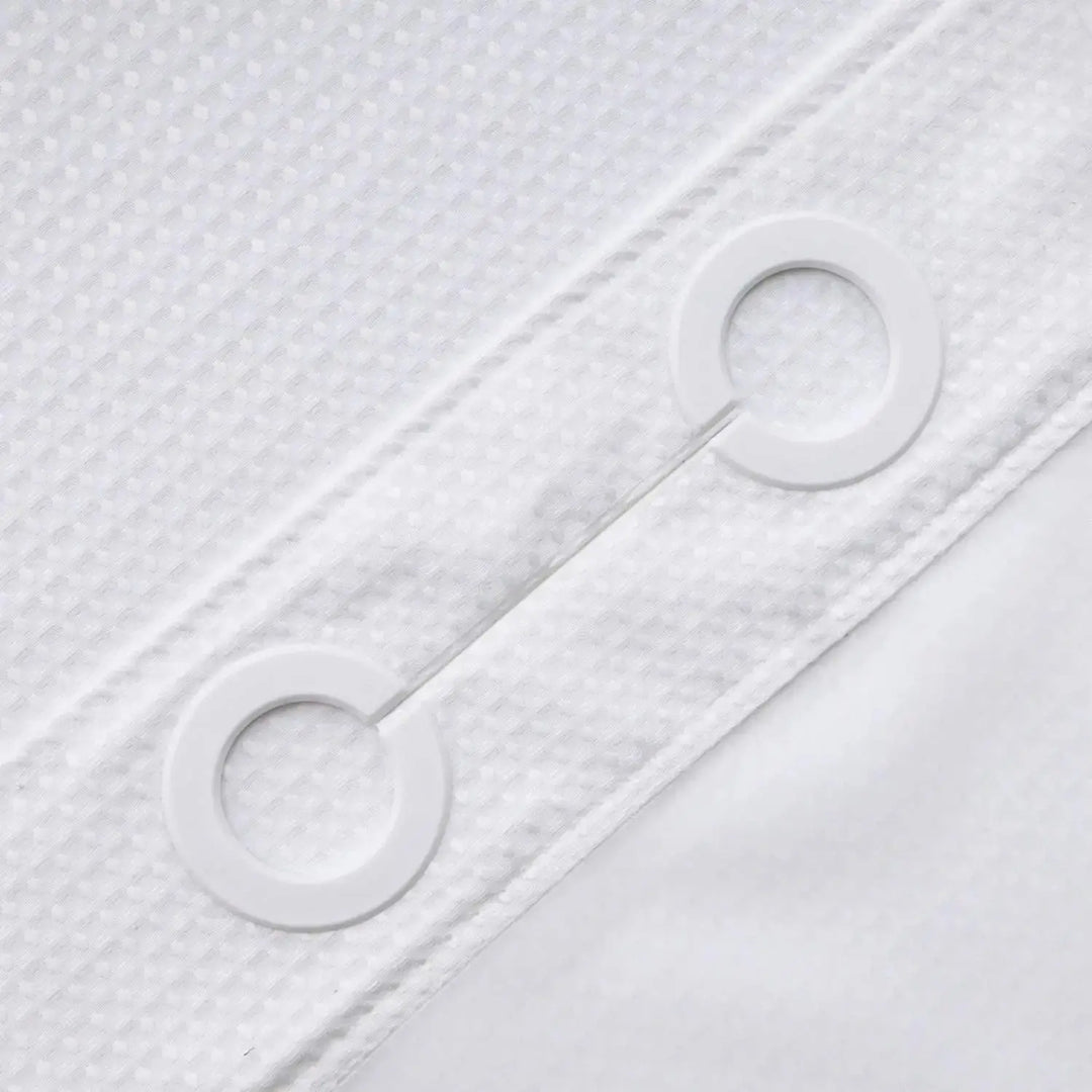 No Hooks Required Waffle Weave Shower Curtain with Snap in Liner - 71W x 74H,Hotel Grade,Spa Like Bath Curtain,White 