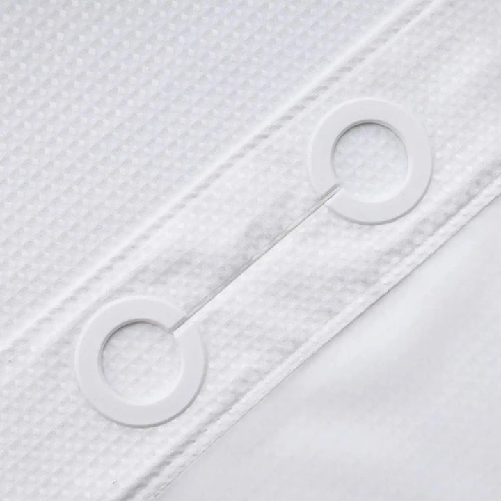 No Hooks Required Waffle Weave Shower Curtain with Snap in Liner - 71W x 74H,Hotel Grade,Spa Like Bath Curtain,White 