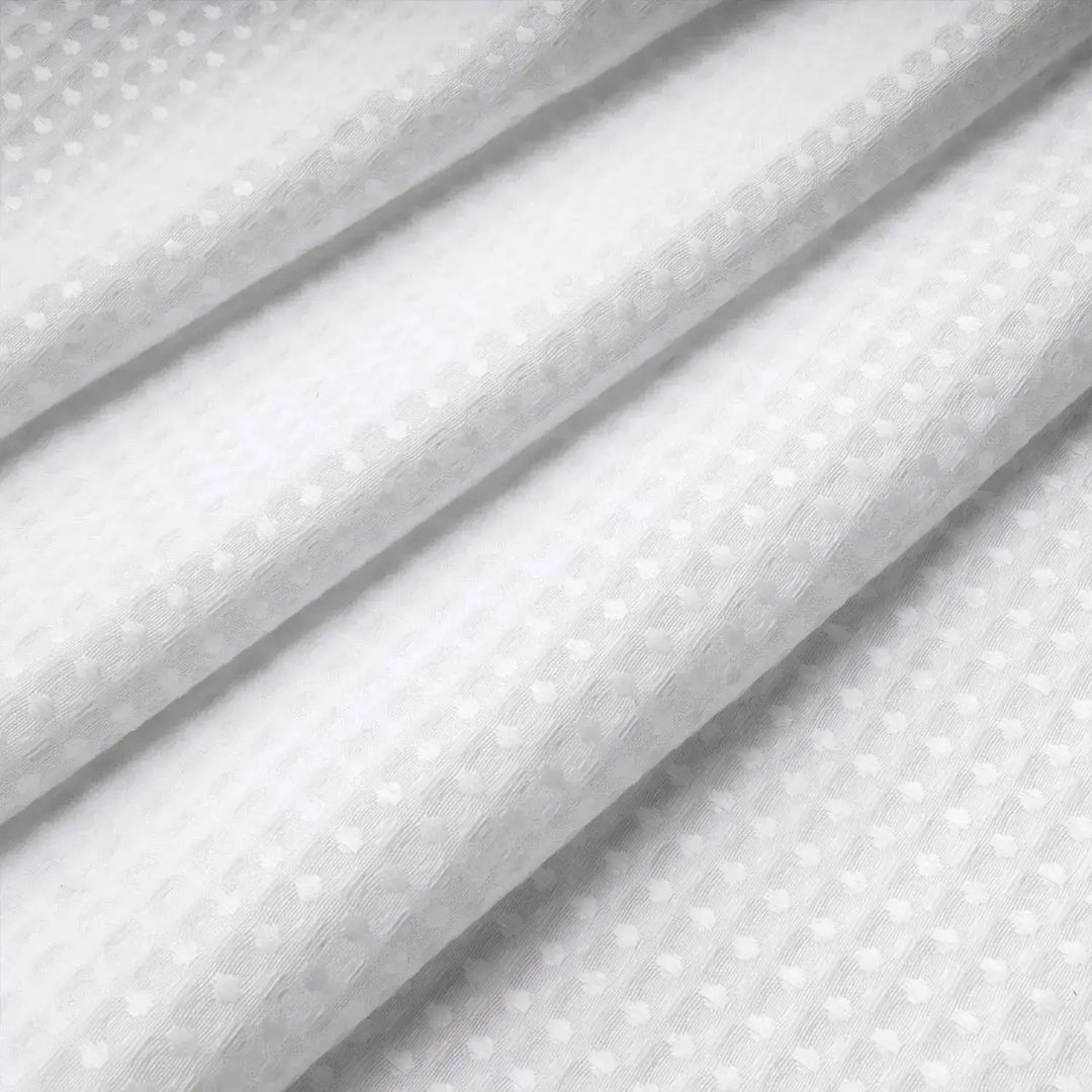 No Hooks Required Waffle Weave Shower Curtain with Snap in Liner - 71W x 74H,Hotel Grade,Spa Like Bath Curtain,White 