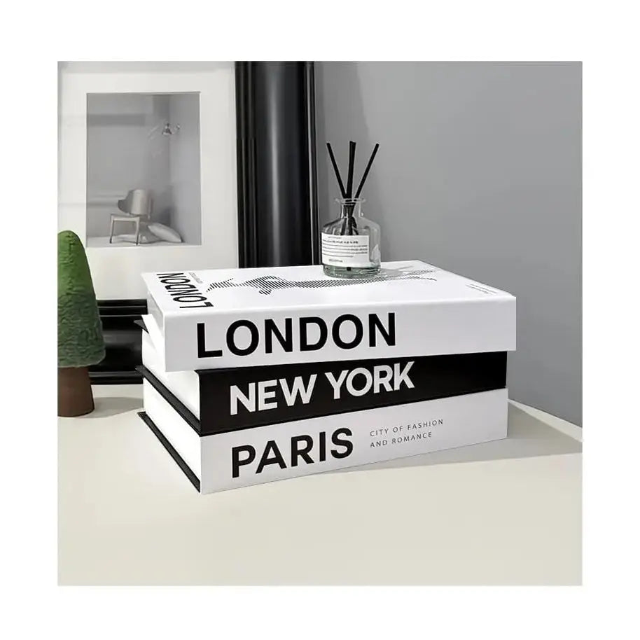 Decorative Books Set of 3, Faux Coffee Table Books for Home Decor 