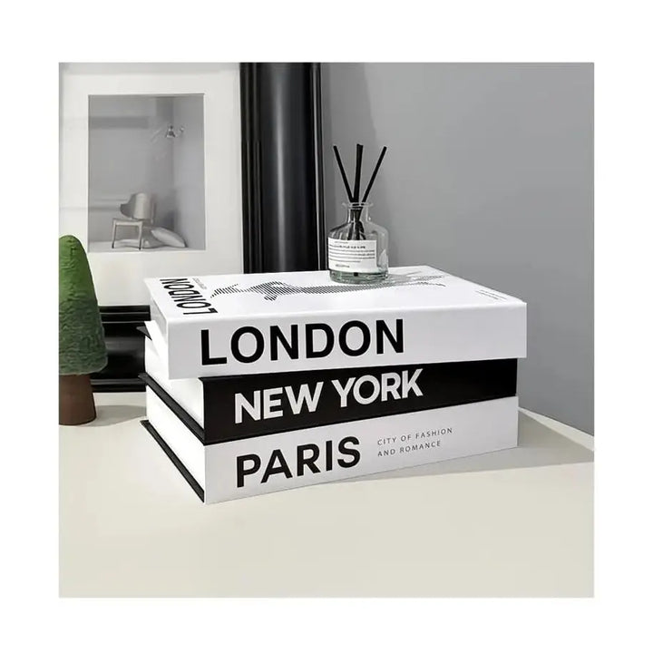 Decorative Books Set of 3, Faux Coffee Table Books for Home Decor 
