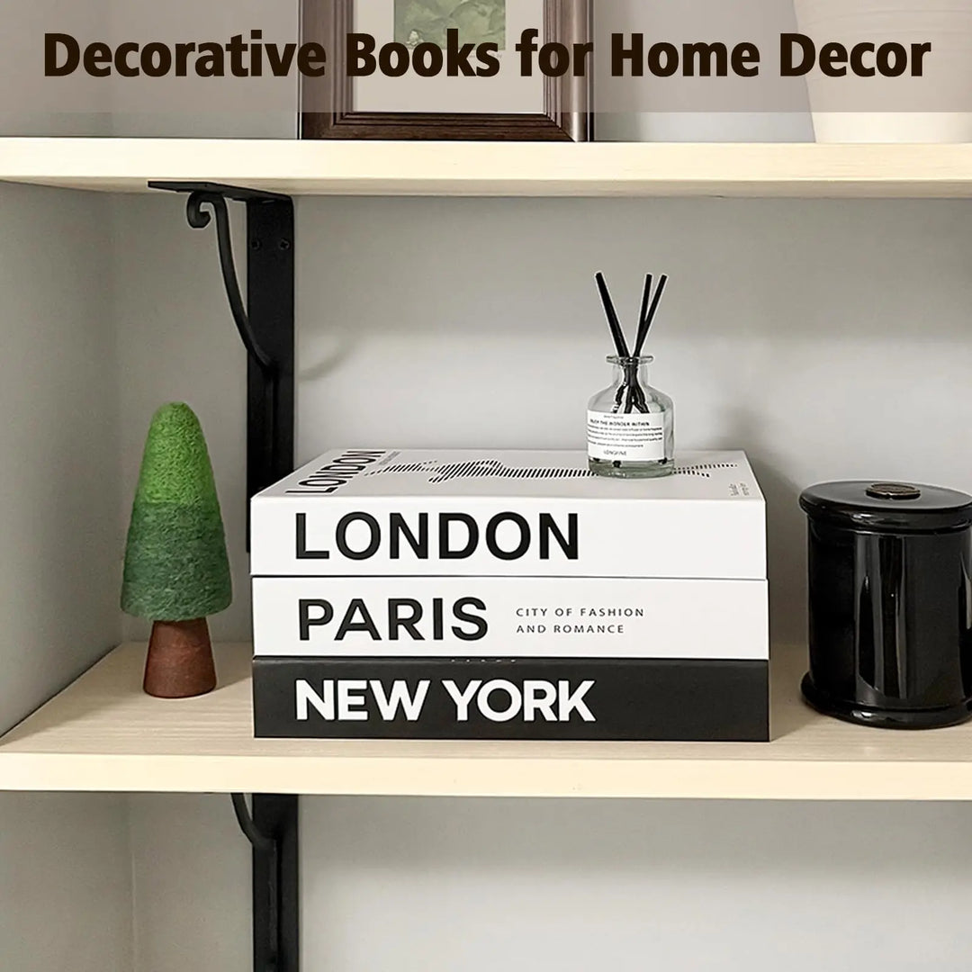 Decorative Books Set of 3, Faux Coffee Table Books for Home Decor 