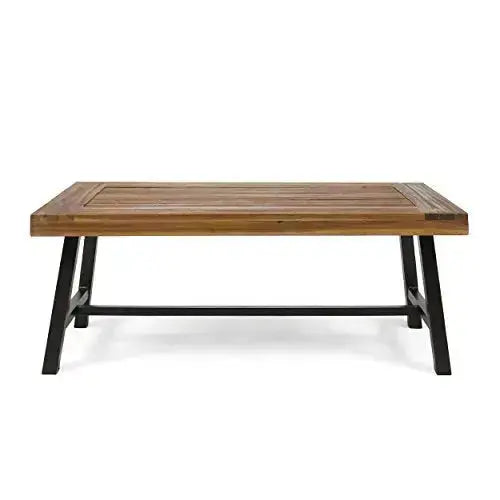 Christopher Knight Home Carlisle Outdoor Acacia Wooden Table - Sandblast/Rustic Metal