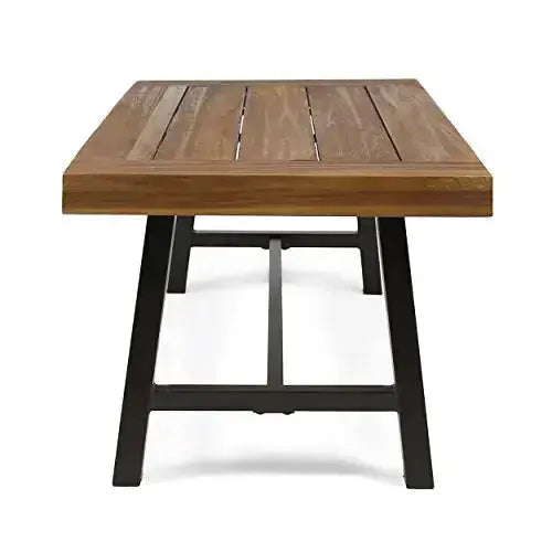 Christopher Knight Home Carlisle Outdoor Acacia Wooden Table - Sandblast/Rustic Metal