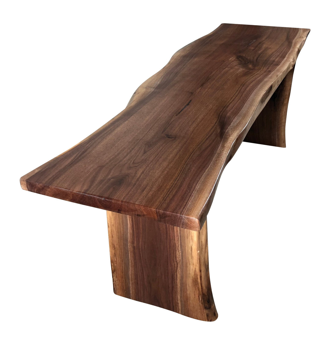 Rustic Red Door Co. Live Edge Wood Bench for Dining Table, Entryway, Bedroom, Living Room Accent, Solid Wooden Slab, Rustic Furniture, 4&