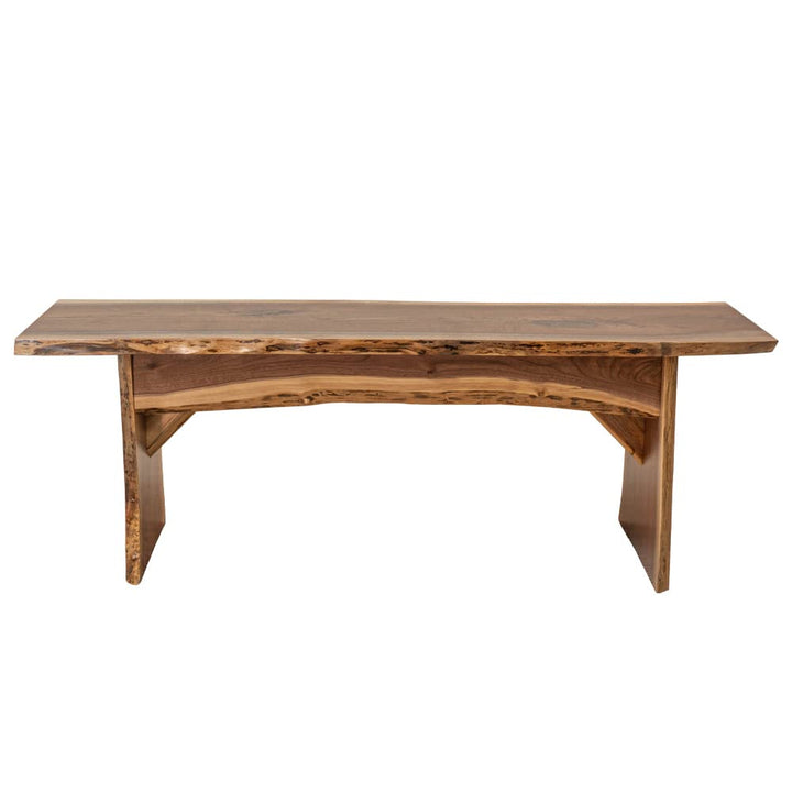 Rustic Red Door Co. Live Edge Wood Bench for Dining Table, Entryway, Bedroom, Living Room Accent, Solid Wooden Slab, Rustic Furniture, 4&