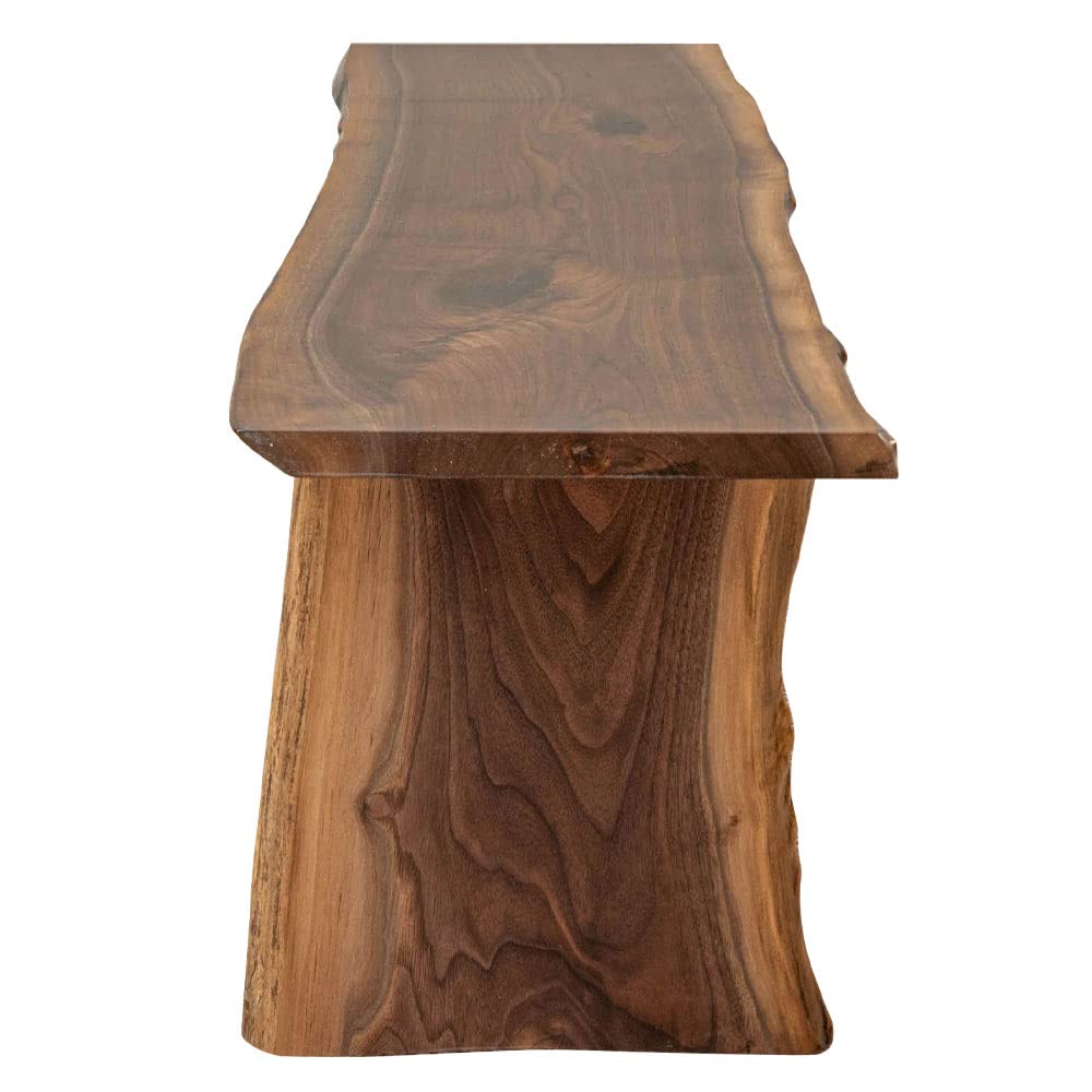Rustic Red Door Co. Live Edge Wood Bench for Dining Table, Entryway, Bedroom, Living Room Accent, Solid Wooden Slab, Rustic Furniture, 4&
