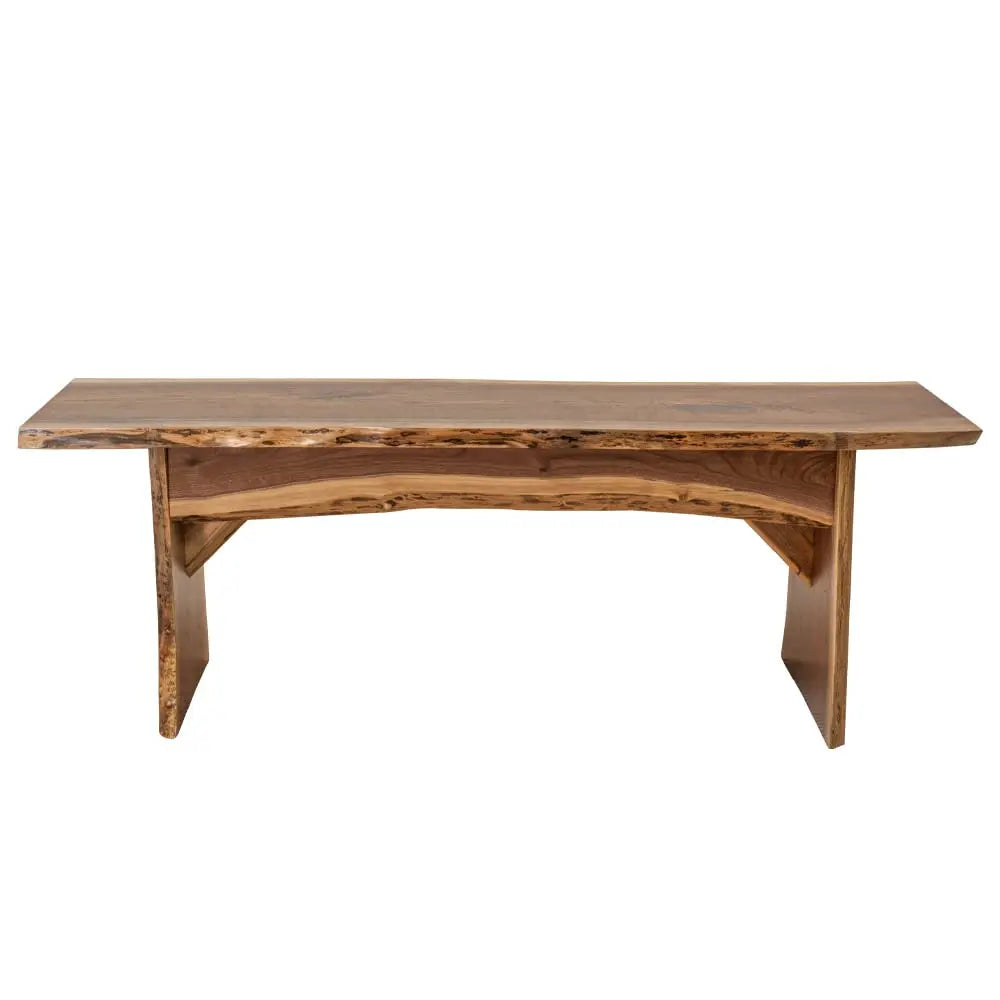 Rustic Red Door Co. Live Edge Wood Bench for Dining Table, Entryway, Bedroom, Living Room Accent, Solid Wooden Slab, Rustic Furniture, 4&