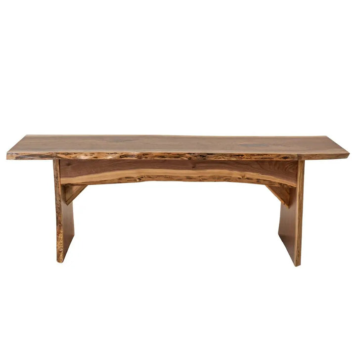 Rustic Red Door Co. Live Edge Wood Bench for Dining Table, Entryway, Bedroom, Living Room Accent, Solid Wooden Slab, Rustic Furniture, 4&