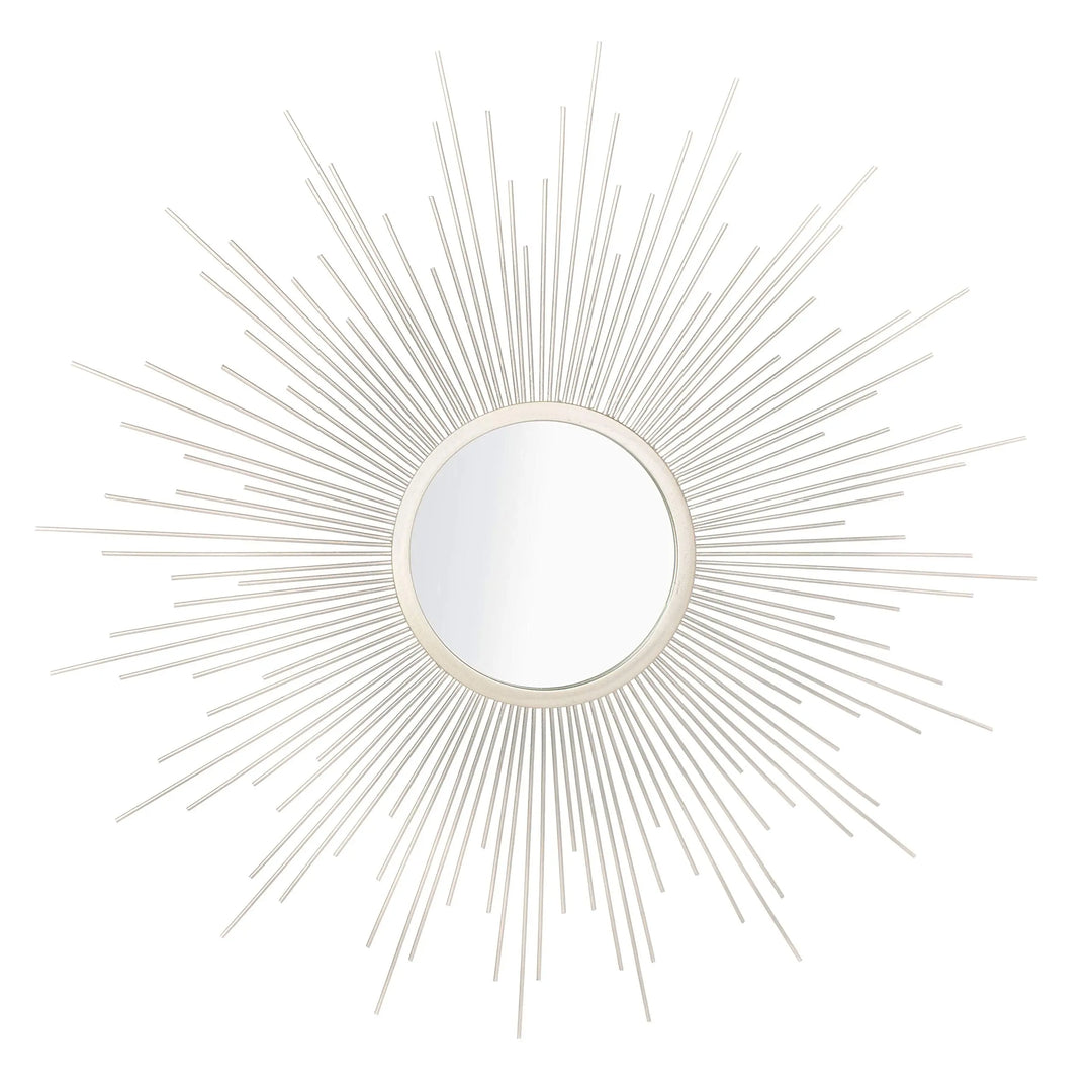 Safavieh Home Collection Alves 30-inch Champagne Sunburst Round Mirror 