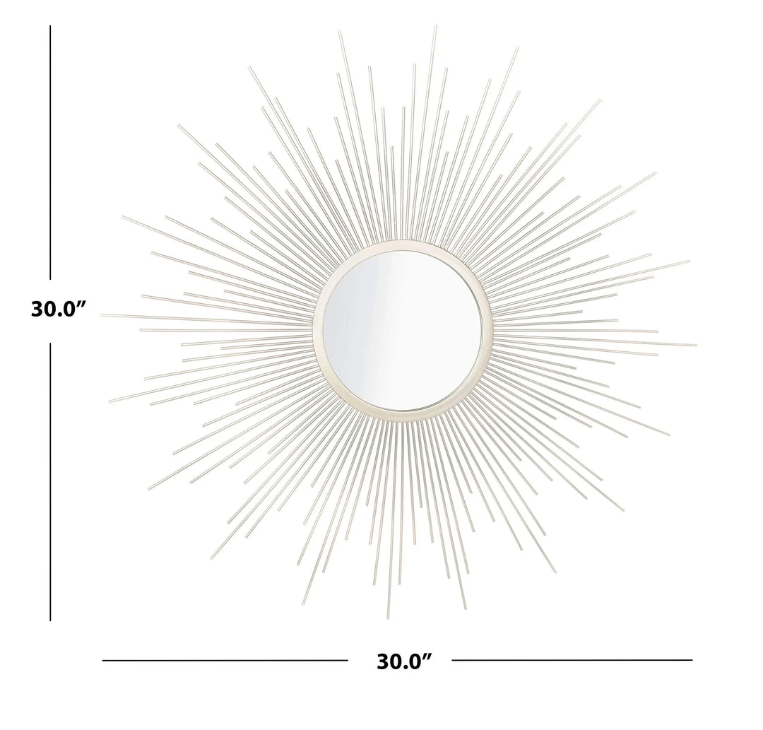 Safavieh Home Collection Alves 30-inch Champagne Sunburst Round Mirror 