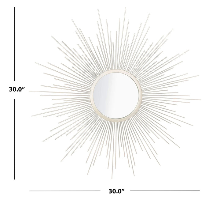 Safavieh Home Collection Alves 30-inch Champagne Sunburst Round Mirror 