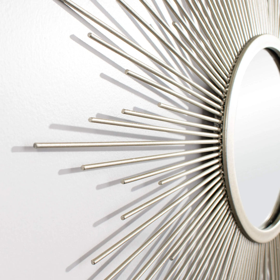 Safavieh Home Collection Alves 30-inch Champagne Sunburst Round Mirror 