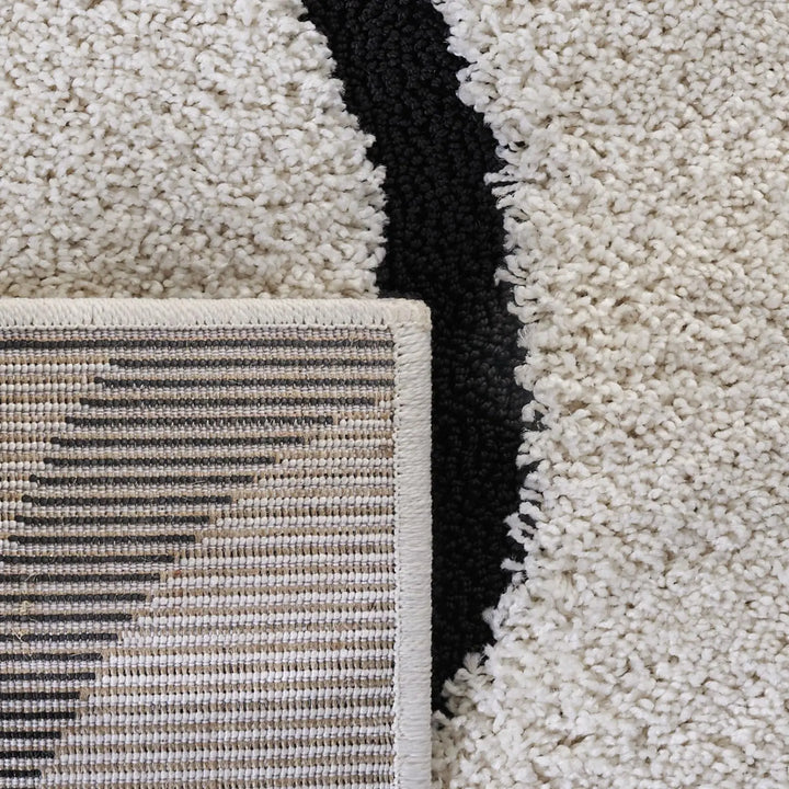 SAFAVIEH Area Rug 8x10, Florida Shag Collection, Ivory &amp; Black