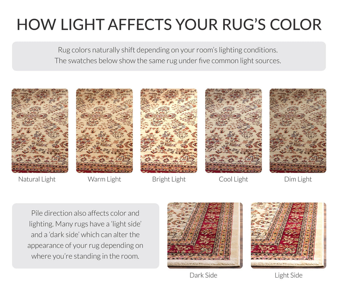 SAFAVIEH Area Rug 8x10 - Lyndhurst Collection - Large - Ivory &amp; Red, Traditional Oriental Design, Non-Shedding &amp; Easy to Clean, Ideal for Living Room, Bedroom, Dining Space (LNH331A) 