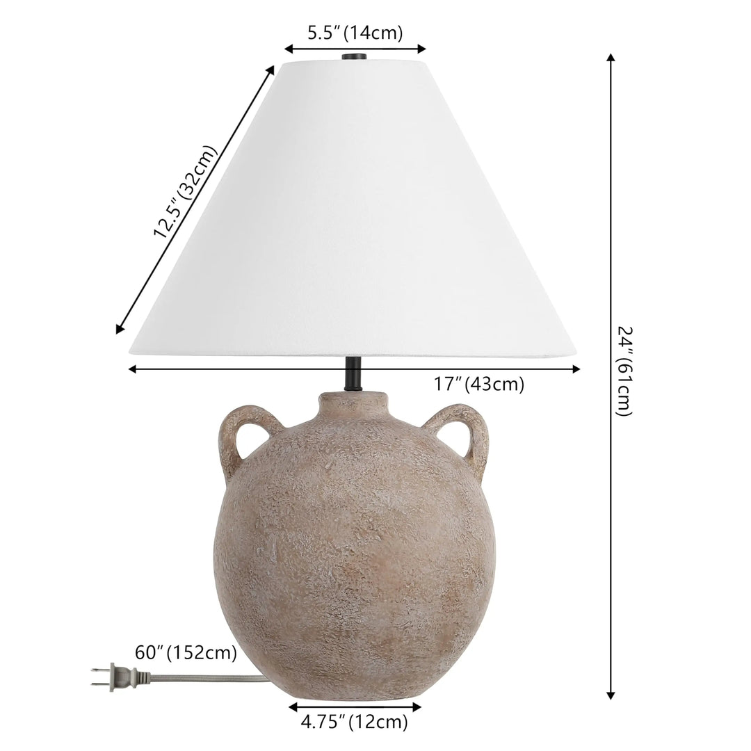 SAFAVIEH Soline 24 Inch Ceramic Table Lamp, Antique Brown, Urn Amphora Style