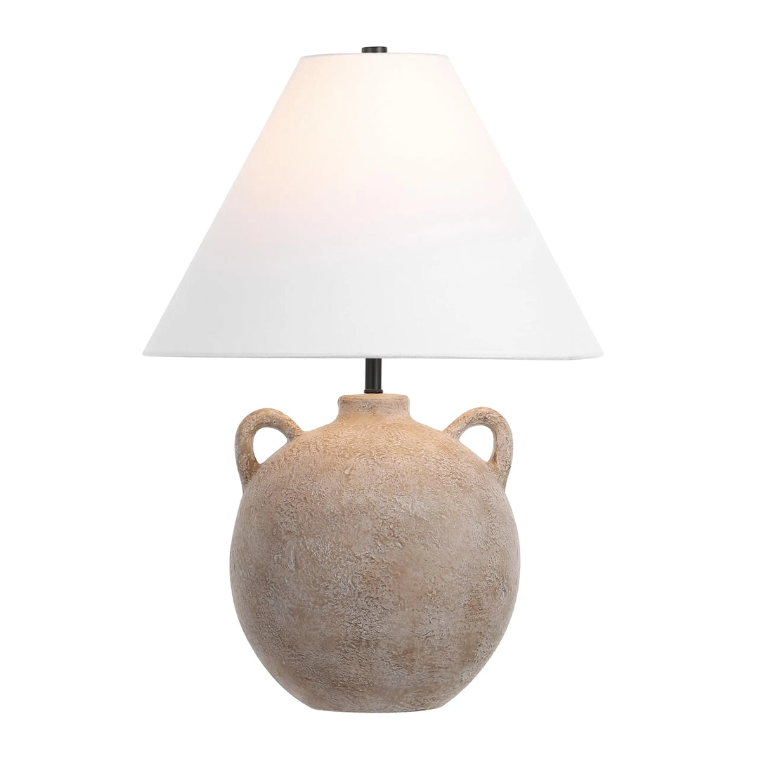 SAFAVIEH Soline 24 Inch Ceramic Table Lamp, Antique Brown, Urn Amphora Style