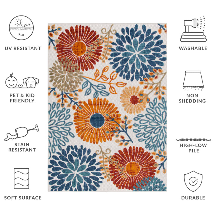 SAFAVIEH Washable Rug Outdoor Cabana Collection - 5&